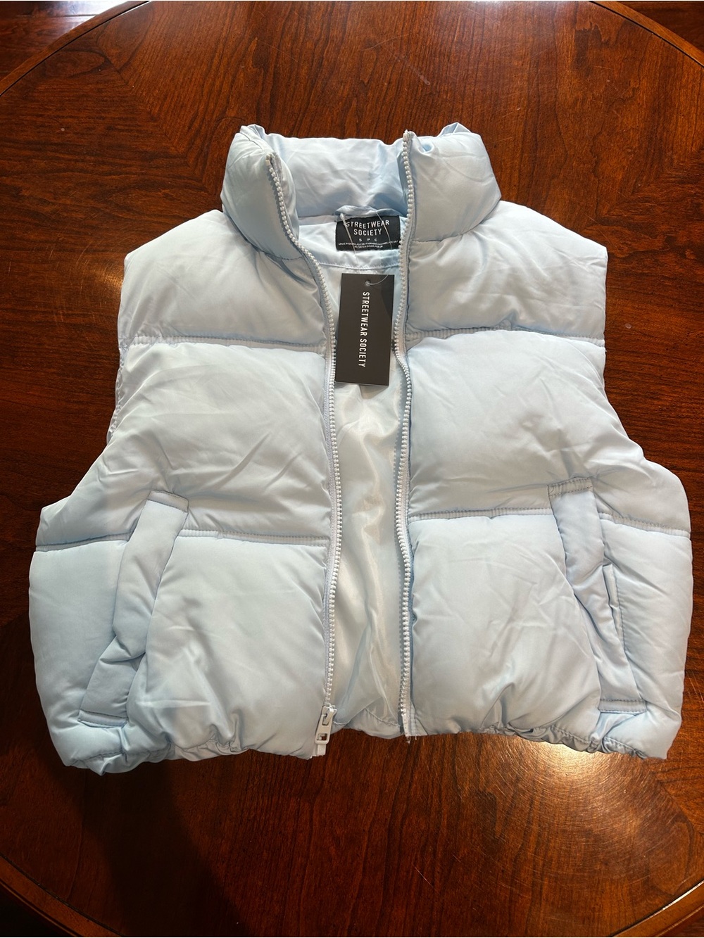 Streetwear Society Kids Light Blue Puffer Vest (Brand new, Women S)